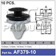 FASTENERS Pkt 10 AF379-10 - Nice Products | Universal Auto Spares