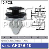 FASTENERS Pkt 10 AF379-10 - Nice Products | Universal Auto Spares