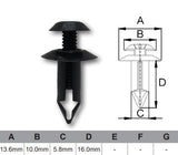 FASTENERS Pkt 10 AF380-10 - Nice Products | Universal Auto Spares