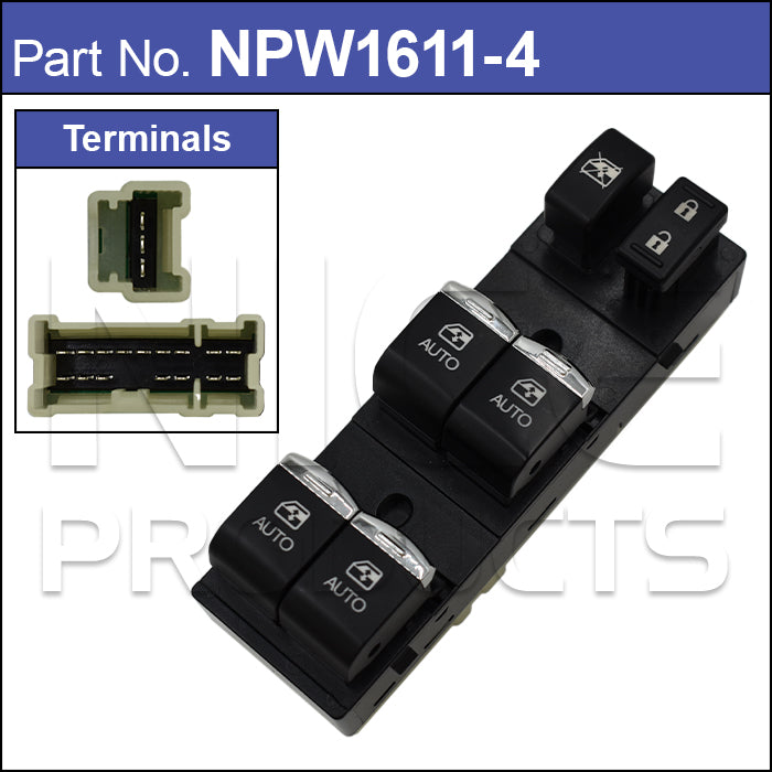 Power Window Switch NPW1611-4 - Nice Products | Universal Auto Spares