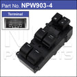 Power Window Switch NPW903-4 - Nice Products | Universal Auto Spares