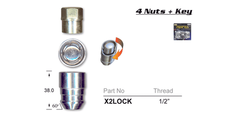 Lock Nuts (set of 4) X2LOCK - Nice Products | Universal Auto Spares