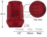 Red Wheel Nuts pk100 B219R-100 - Nice Products | Universal Auto Spares