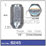 Chrome Nut B245 - Nice Products | Universal Auto Spares