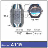 Chrome Nut A119 - Nice Products | Universal Auto Spares