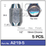 Chrome Nut A219-5 - Nice Products | Universal Auto Spares