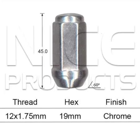 Wheel Nuts pk5 B1744-5 - Nice Products | Universal Auto Spares