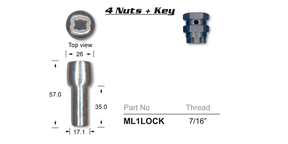 Lock Nuts (set of 4) ML1LOCK - Nice Products | Universal Auto Spares