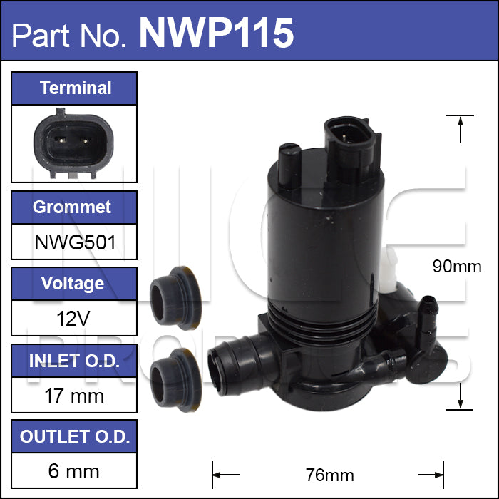 Washer Pump NWP115 - Nice Products | Universal Auto Spares