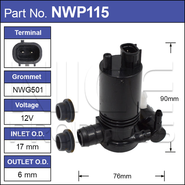 Washer Pump NWP115 - Nice Products | Universal Auto Spares