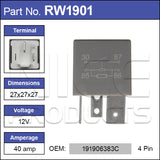 Fuel Pump Relay OEM:191906383C RW1901 - Nice Products | Universal Auto Spares
