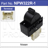Rear Power Window Switch D22 NPW322R-1 - Nice Products | Universal Auto Spares