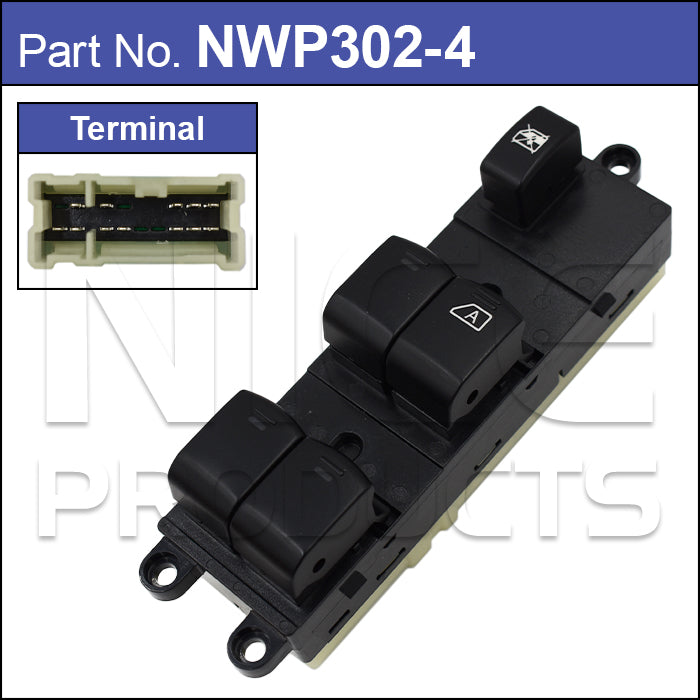 Power Window Switch OEM: 25401-EB30A NPW302-4 - Nice Products | Universal Auto Spares