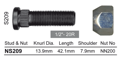 Stud & Nut NS209 - Nice Products | Universal Auto Spares