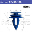 FASTENERS Pkt 100 AF496-100 - Nice Products | Universal Auto Spares