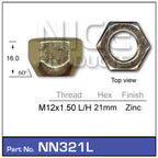 Wheel Nut NN321L - Nice Products | Universal Auto Spares