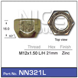 Wheel Nut NN321L - Nice Products | Universal Auto Spares