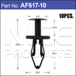 Fasteners Pkt 10 AF617-10 - Nice Products | Universal Auto Spares