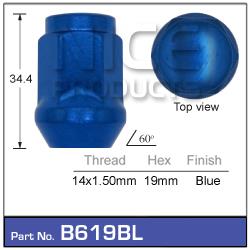 Wheel Nuts BLUE pk100 B619BL-50 - Nice Products | Universal Auto Spares