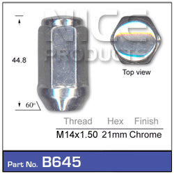Chrome Nut B645 - Nice Products | Universal Auto Spares