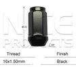 Wheel Nut (50) B1645B-50 - Nice Products | Universal Auto Spares
