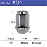 Chrome Nut (5) B219-5 - Nice Products | Universal Auto Spares