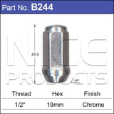 Chrome Nut B244 - Nice Products | Universal Auto Spares