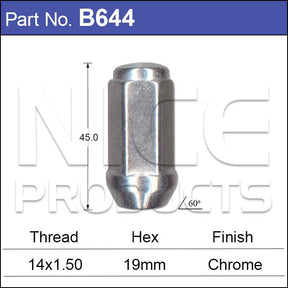 Chrome Nut B644 - Nice Products | Universal Auto Spares
