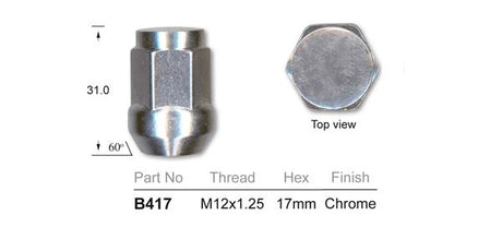 Wheel Nuts pk50 B417-50 - Nice Products | Universal Auto Spares