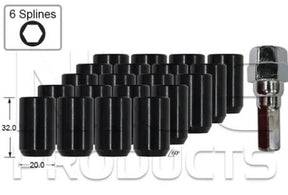 Black Allen Key Nuts Pk24+J6KEY J332B-24 - Nice Products | Universal Auto Spares