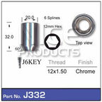 Chrome Nut Allen Key Tapered J332 - Nice Products | Universal Auto Spares