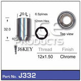 Chrome Nut Allen Key Tapered J332 - Nice Products | Universal Auto Spares