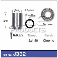 Chrome Nut Allen Key Tapered J332 - Nice Products | Universal Auto Spares