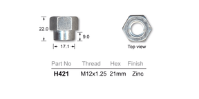 Wheel Nut H421 - Nice Products | Universal Auto Spares