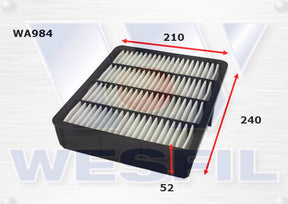 Air Filter A1297 Fits Toyota WA984 - Wesfil