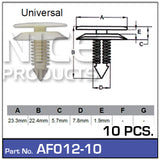 Fasteners Pkt 10 AF012-10 - Nice Products | Universal Auto Spares