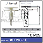 Fasteners Pkt 10 AF013-10 - Nice Products | Universal Auto Spares