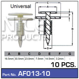 Fasteners Pkt 10 AF013-10 - Nice Products | Universal Auto Spares