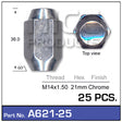 Chrome Nuts A621-Pack of 25- Nice Products | Universal Auto Spares