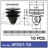Fasteners Pack of 10 AF001-10 - Nice Products | Universal Auto Spares