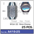 Chrome Nuts A419-Pack Of 25 - Nice Products | Universal Auto Spares
