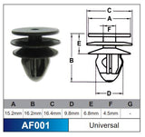 Fasteners  Pack of 100 AF001-100 - Nice Products | Universal Auto Spares