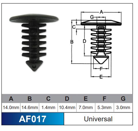 Fasteners Bag 100 AF017-100 - Nice Products | Universal Auto Spares