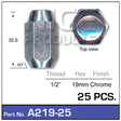 Chrome Nuts pk25 A219-25 - Nice Products | Universal Auto Spares