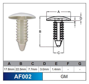 Fasteners Pack of 1,000 AF002-1000 - Nice Products | Universal Auto Spares