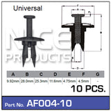 Fasteners Pack of 10 AF004-10 - Nice Products | Universal Auto Spares