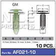 Fasteners Pkt of 10 AF021-10 - Nice Products | Universal Auto Spares