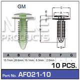 Fasteners Pkt of 10 AF021-10 - Nice Products | Universal Auto Spares