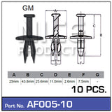 Fasteners Pkt 10 AF005-10 - Nice Products | Universal Auto Spares