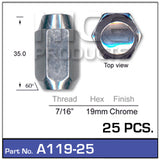 Chrome Nuts 25pcs A119-25 - Nice Products | Universal Auto Spares